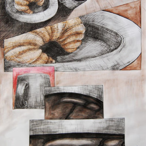 Fliege am Frühstückstisch – Storyboard / Tusche & Aquarell